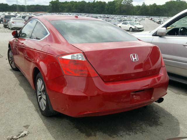 1HGCS12889A015869 - 2009 HONDA ACCORD EXL RED photo 3