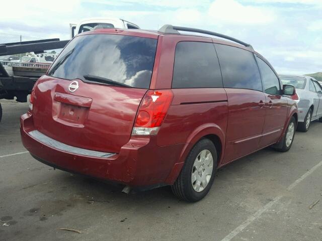 5N1BV28U66N128392 - 2006 NISSAN QUEST S RED photo 4