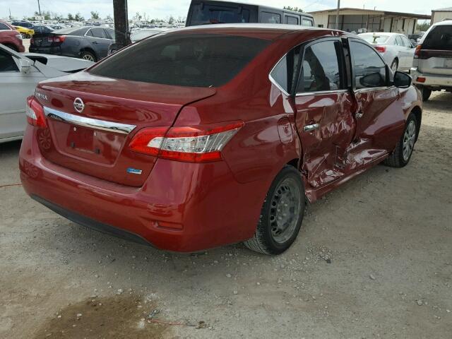 3N1AB7AP1EY242413 - 2014 NISSAN SENTRA S RED photo 4