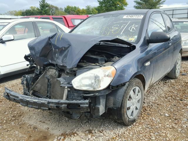 KMHCM36C37U004630 - 2007 HYUNDAI ACCENT BLUE photo 2