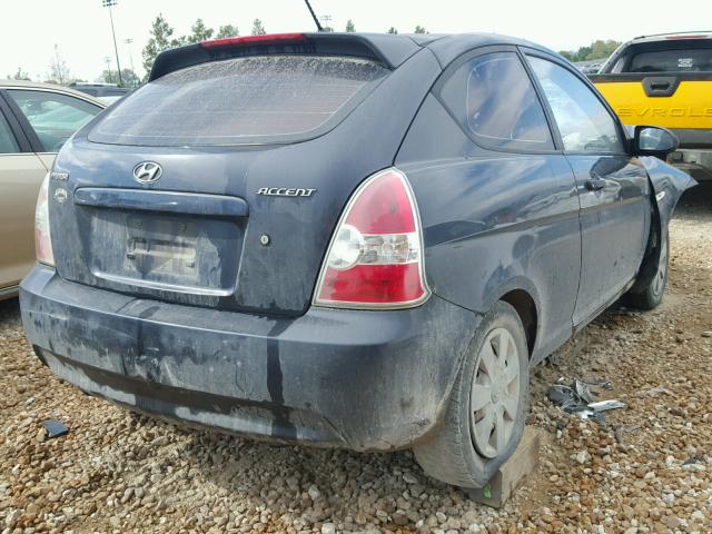 KMHCM36C37U004630 - 2007 HYUNDAI ACCENT BLUE photo 4