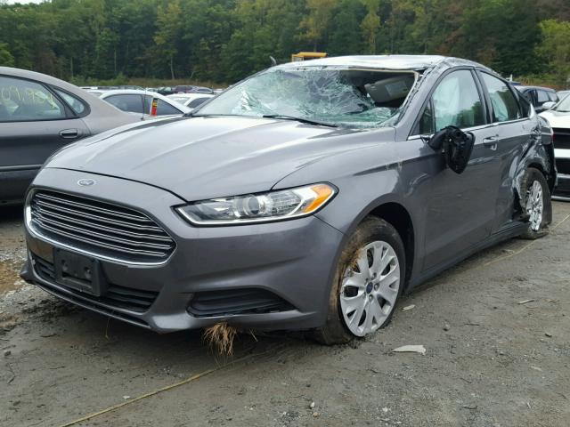 1FA6P0G75E5404825 - 2014 FORD FUSION S GRAY photo 2