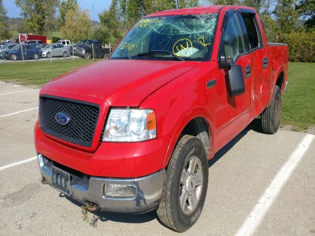 1FTPW14504KC82109 - 2004 FORD F150 RED photo 2