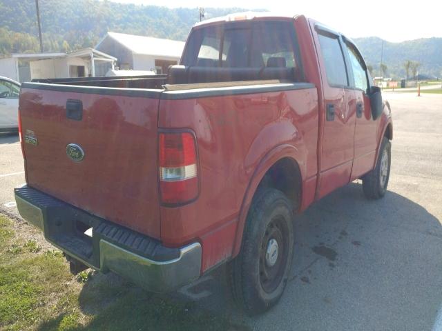 1FTPW14504KC82109 - 2004 FORD F150 RED photo 4