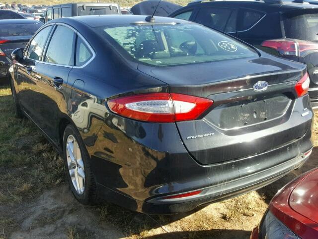 3FA6P0HR1DR174566 - 2013 FORD FUSION SE BLACK photo 3