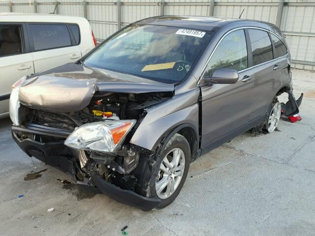 5J6RE3H71AL003379 - 2010 HONDA CR-V EXL GRAY photo 2