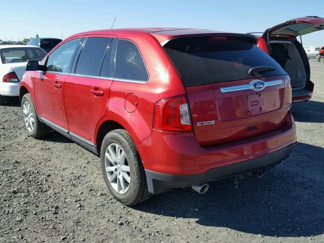 2FMDK4KC2CBA72326 - 2012 FORD EDGE LIMIT RED photo 3