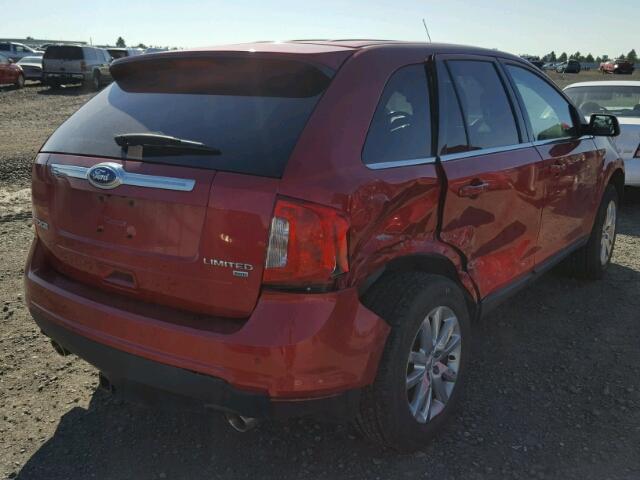 2FMDK4KC2CBA72326 - 2012 FORD EDGE LIMIT RED photo 4