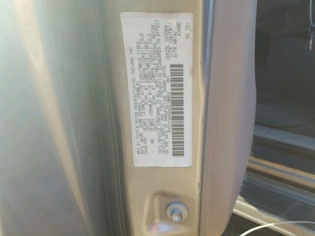 5TDZT34A84S210089 - 2004 TOYOTA SEQUOIA GRAY photo 10