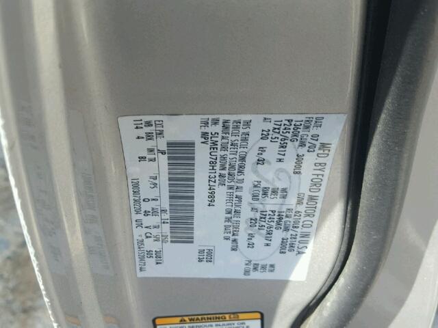 5LMEU78H13ZJ49894 - 2003 LINCOLN AVIATOR 银色 照片 10