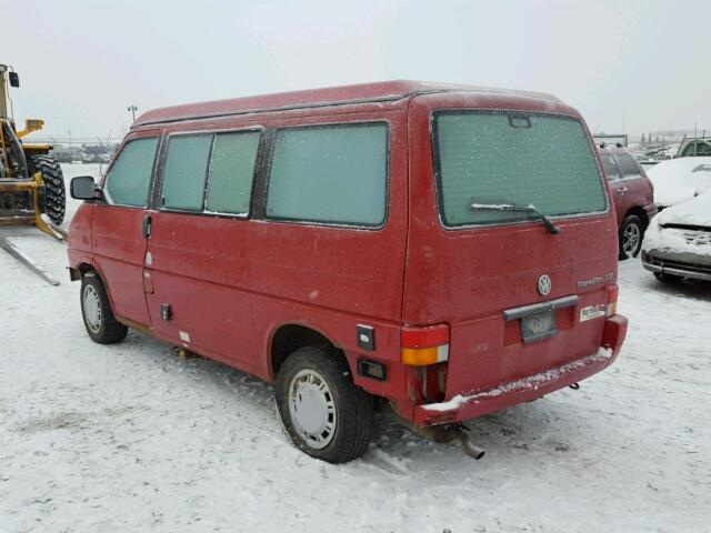 WV2PC0709NH019216 - 1992 VOLKSWAGEN EUROVAN CV RED photo 3