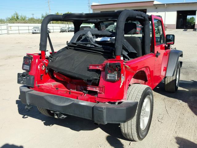 1C4AJWAG9GL196545 - 2016 JEEP WRANGLER S RED photo 4