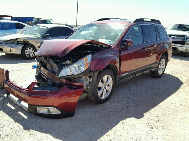 4S4BRCLC6B3367200 - 2011 SUBARU OUTBACK 2. BURGUNDY photo 2