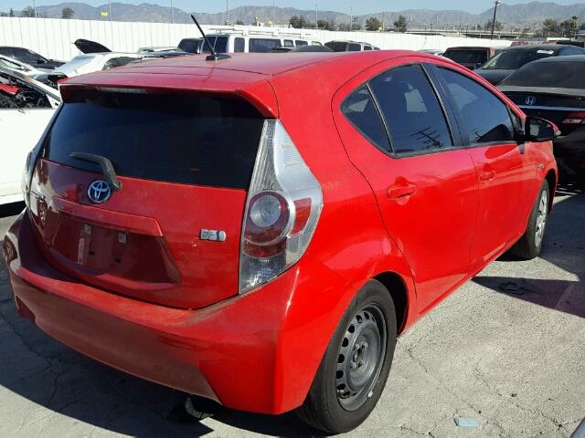 JTDKDTB37E1565112 - 2014 TOYOTA PRIUS C RED photo 4