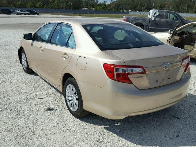4T4BF1FK9CR272051 - 2012 TOYOTA CAMRY BASE GOLD photo 3