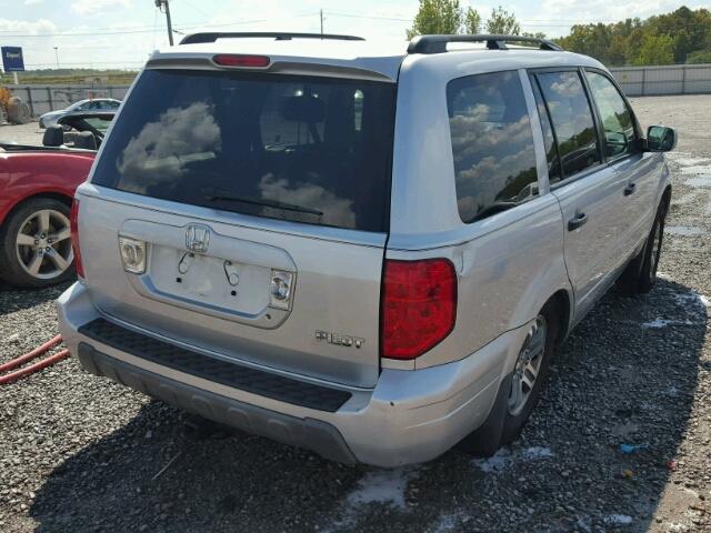 5FNYF186X5B053913 - 2005 HONDA PILOT EXL SILVER photo 4