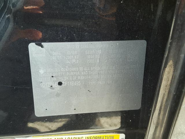 1G1ZC5EU3CF118495 - 2012 CHEVROLET MALIBU 1LT შავი ფოტო 10