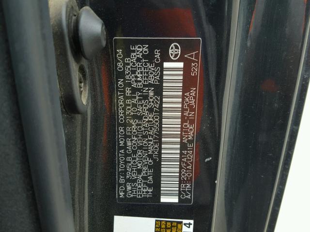 JTKDE177550017422 - 2005 TOYOTA SCION TC 黑色 照片 10