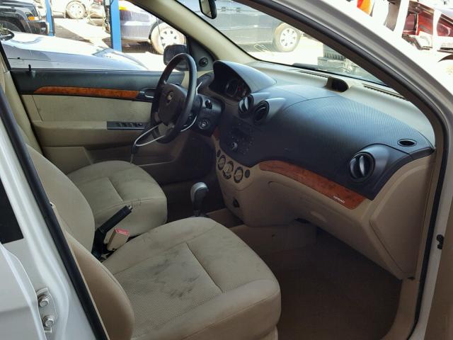 KL1TD56637B074433 - 2007 CHEVROLET AVEO BASE Ақ фото 5