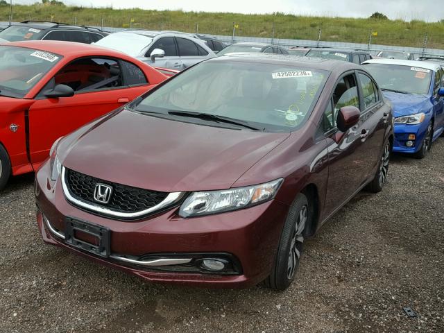 19XFB2F94EE021647 - 2014 HONDA CIVIC EXL 勃艮第红 照片 2