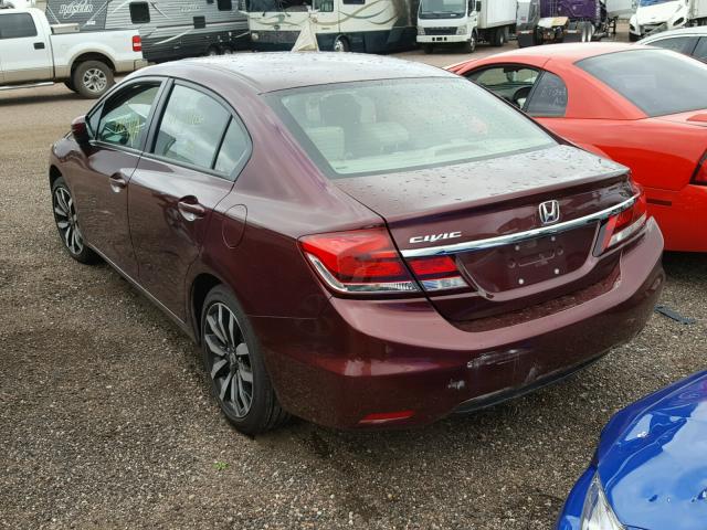 19XFB2F94EE021647 - 2014 HONDA CIVIC EXL 勃艮第红 照片 3