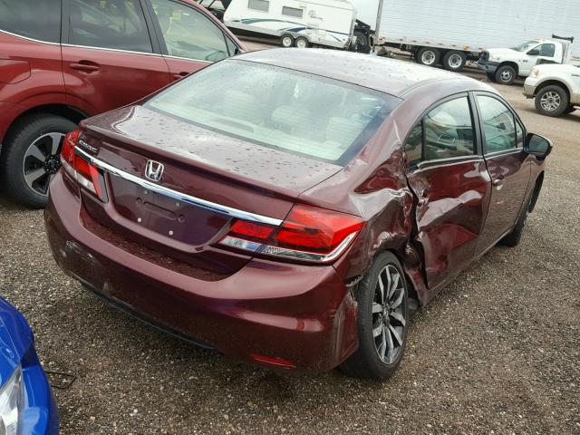 19XFB2F94EE021647 - 2014 HONDA CIVIC EXL 勃艮第红 照片 4