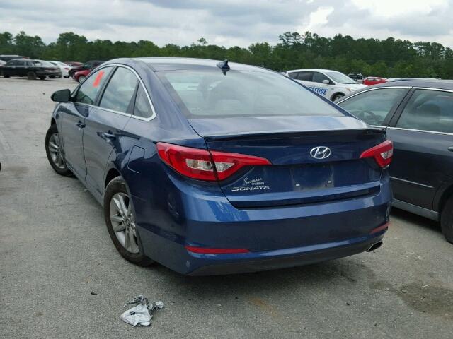 5NPE24AF4GH305220 - 2016 HYUNDAI SONATA SE BLUE photo 3