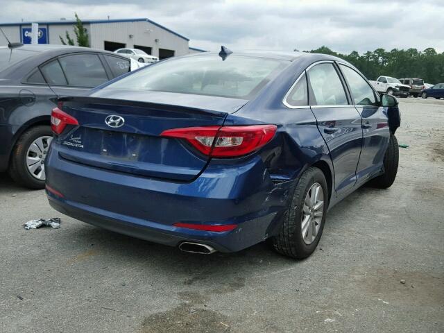 5NPE24AF4GH305220 - 2016 HYUNDAI SONATA SE BLUE photo 4