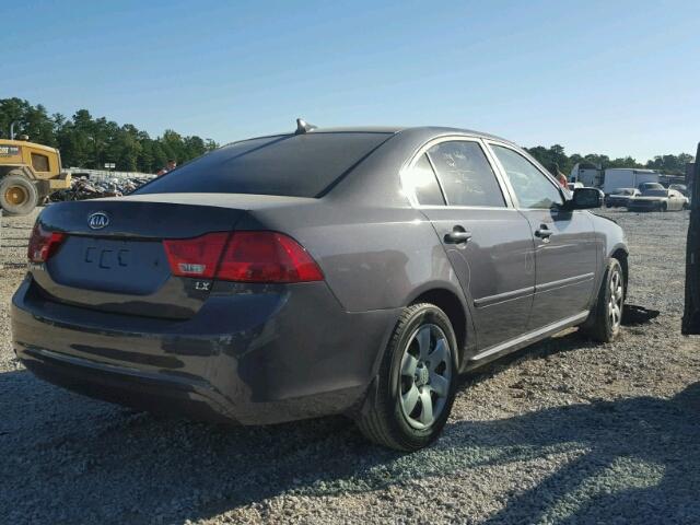 KNAGE228195301579 - 2009 KIA OPTIMA LX GRAY photo 4