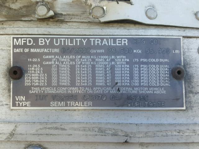 1UYVS25344P207004 - 2004 TRAIL KING UTILITY TR WHITE photo 10