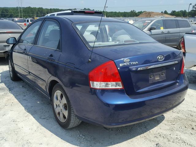 KNAFE121075410802 - 2007 KIA SPECTRA EX BLUE photo 3