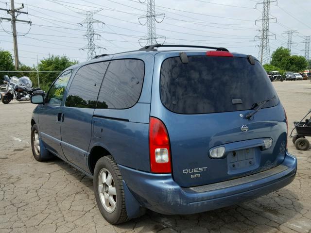 4N2ZN16T51D811106 - 2001 NISSAN QUEST SE BLUE photo 3