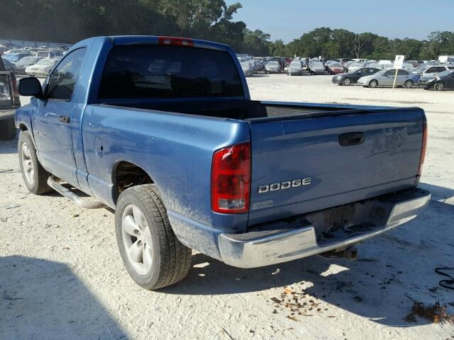 1D7HA16K02J218442 - 2002 DODGE RAM 1500 BLUE photo 3