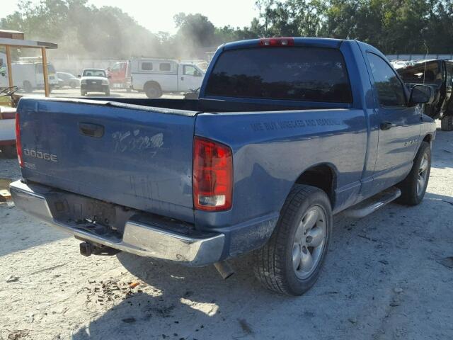 1D7HA16K02J218442 - 2002 DODGE RAM 1500 BLUE photo 4