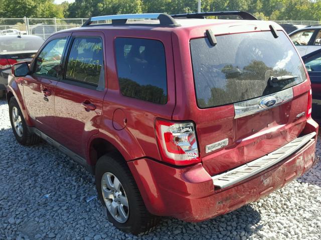 1FMCU94108KE28980 - 2008 FORD ESCAPE LIM RED photo 3