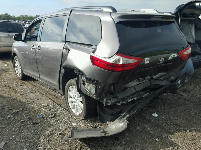 5TDJK3DC9FS103766 - 2015 TOYOTA SIENNA LE GRAY photo 3