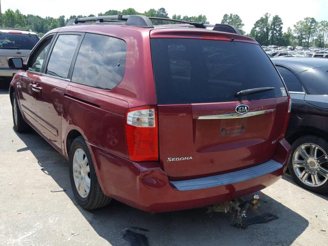 KNDMB233376171202 - 2007 KIA SEDONA EX BURGUNDY photo 3