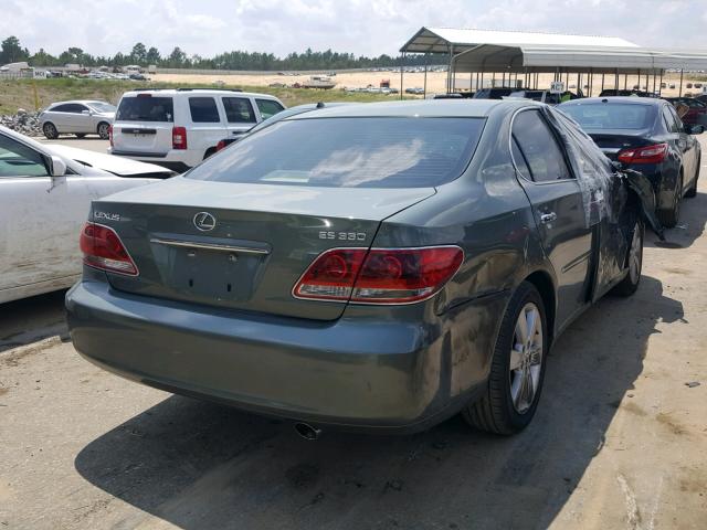 JTHBA30G655068350 - 2005 LEXUS ES 330 GRAY photo 4