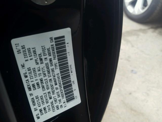1HGCR2F88DA024818 - 2013 HONDA ACCORD EXL BLACK photo 10