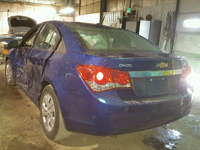 1G1PA5SH2D7141654 - 2013 CHEVROLET CRUZE LS BLUE photo 3