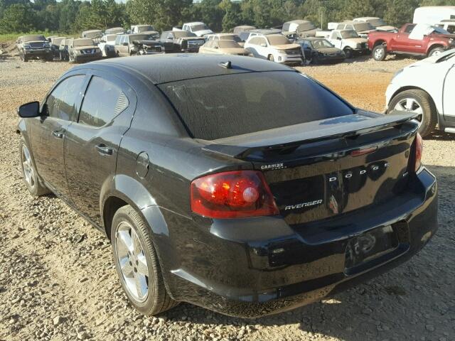 1C3CDZCB6CN313021 - 2012 DODGE AVENGER SX BLACK photo 3