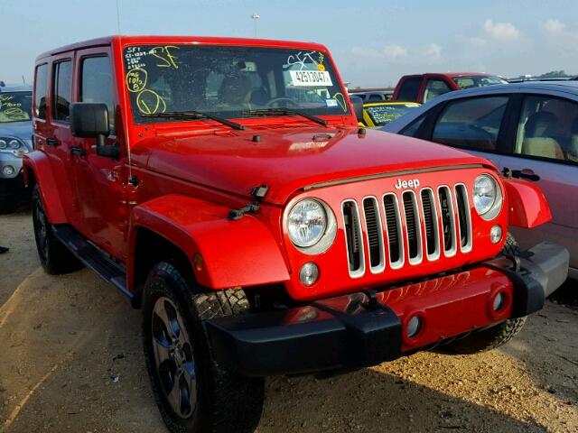 1C4BJWEG7GL298666 - 2016 JEEP WRANGLER U RED photo 1