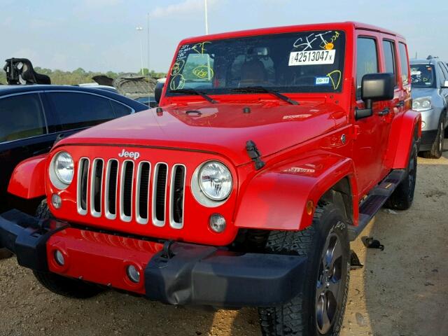 1C4BJWEG7GL298666 - 2016 JEEP WRANGLER U RED photo 2