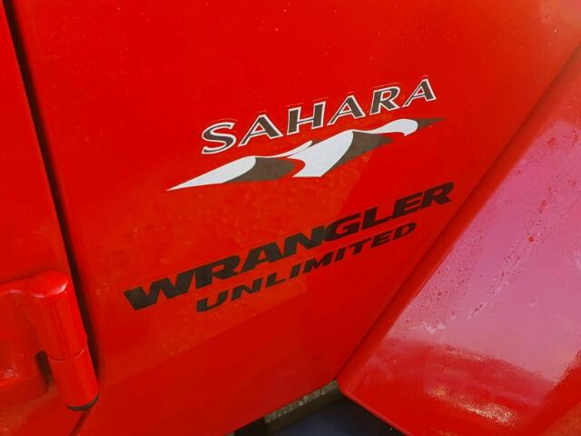 1C4BJWEG7GL298666 - 2016 JEEP WRANGLER U RED photo 9