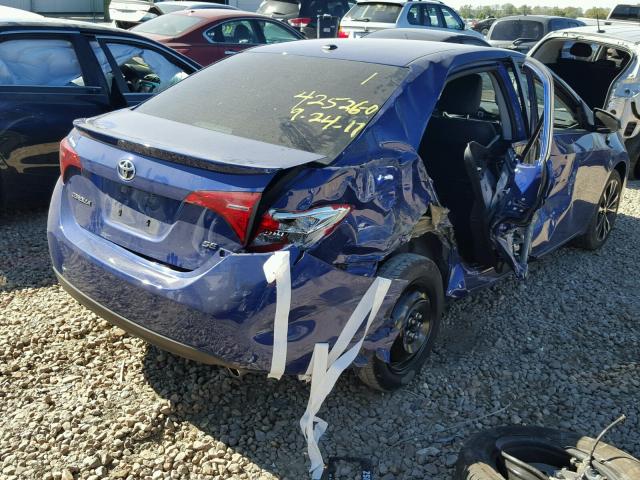 2T1BURHE3HC746929 - 2017 TOYOTA COROLLA L BLUE photo 4