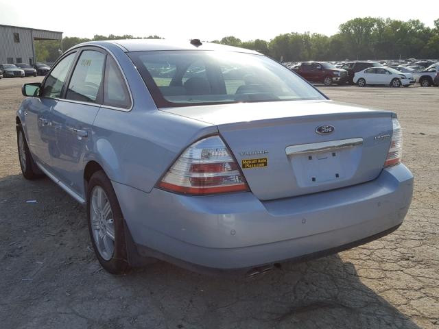 1FAHP25W78G131698 - 2008 FORD TAURUS BLUE photo 3