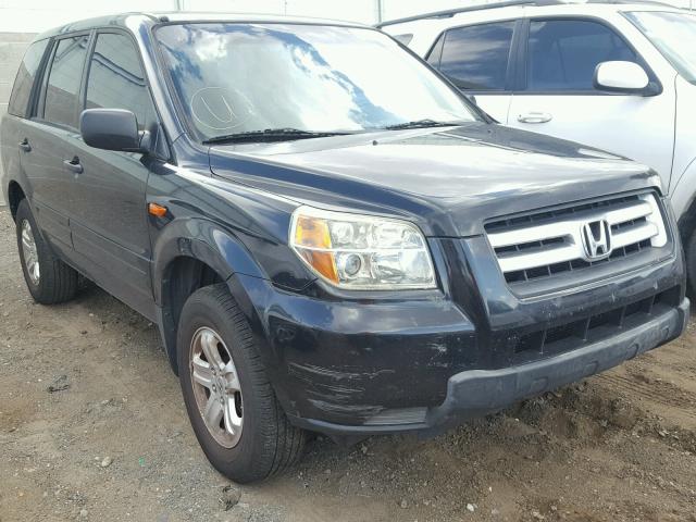 2HKYF18186H552166 - 2006 HONDA PILOT LX BLACK photo 1