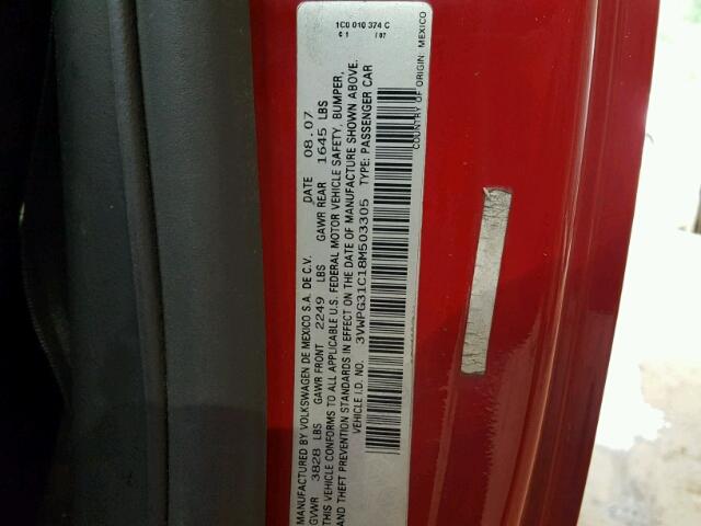 3VWPG31C18M503305 - 2008 VOLKSWAGEN NEW BEETLE Qırmızı foto 10