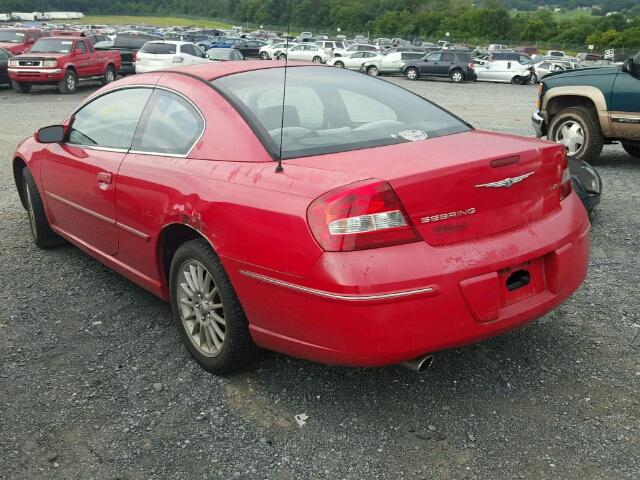 4C3AG52H83E181102 - 2003 CHRYSLER SEBRING LX RED photo 3