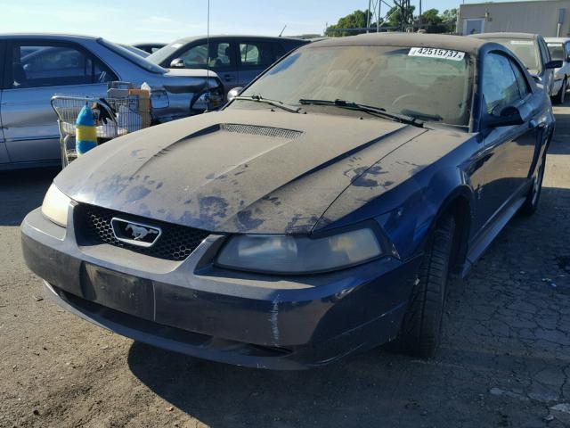 1FAFP40452F105185 - 2002 FORD MUSTANG BLUE photo 2